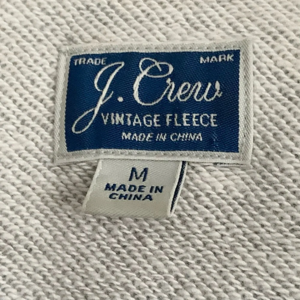 J.Crew Vintage Fleece crewneck sweater sweatshirt Y2K light gray classic preppy